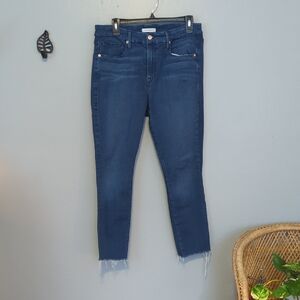 Good American Good Legs High Rise Skinny Ankle Jeans With raw Hem Size 14